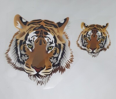 Washable T-shirt Iron-on Transfers - Wild Tiger (Set of 2, 1 Big &amp; 1 Small)