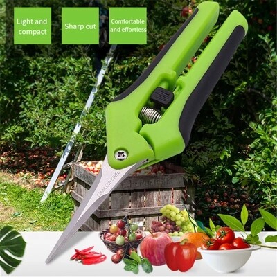 2 Pairs Straight &amp; Curved Stainless Steel Ergonomic Pruning ​Shears