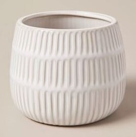Set of 2 (+2) 10cm Ceramic Embossed Etched Decor Pots