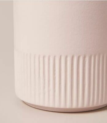 Small Embossed Ribbed Stoneware Decor Pots