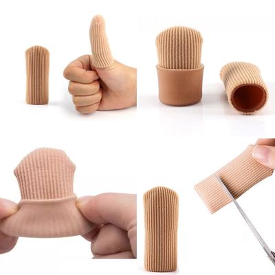 3 Sizes Elastic Ribbed Fabric Silicon Gel Finger-Thumb-Toe Protector