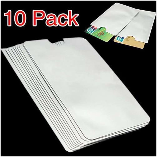 10 x AntiTheft RFID Credit Card Blocker-Protective Sleeve-Shield