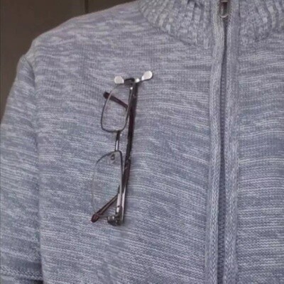 Metallic Silver Zinc Sunglass-Reading Glass Magnetic Clip
