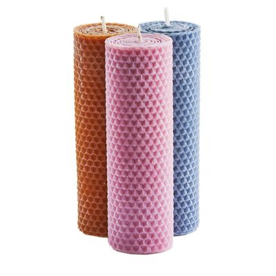 Pakket met drie bijenwaskaarsen