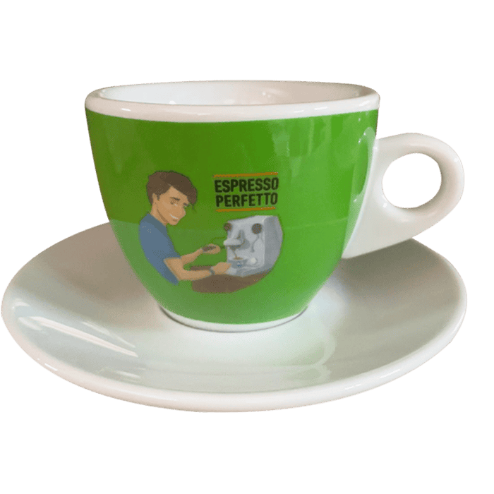 Espresso Perfetto Portofino Espresso Tasse mit Unterteller Orange, Schwarz, Rose, Blau oder Grün 