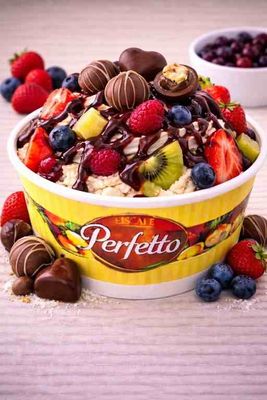 Schoko Früchte Becher