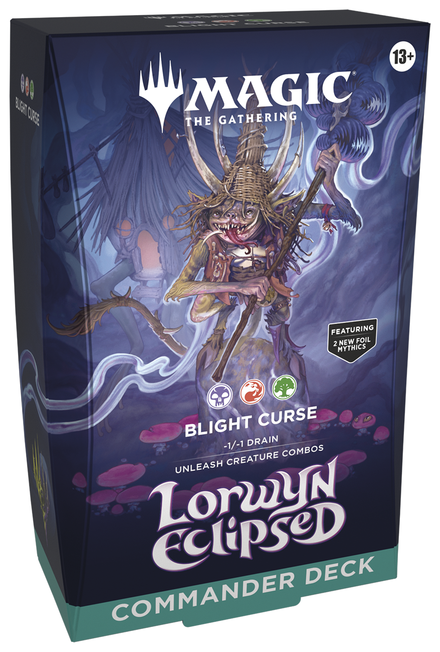 INSTORE PICK UP ONLY and Pre-Order Date 1-3-25: MTG Lorwyn Eclipsed Commander Deck (Blight Curse (Black-Red-Green)) (1-23-26)