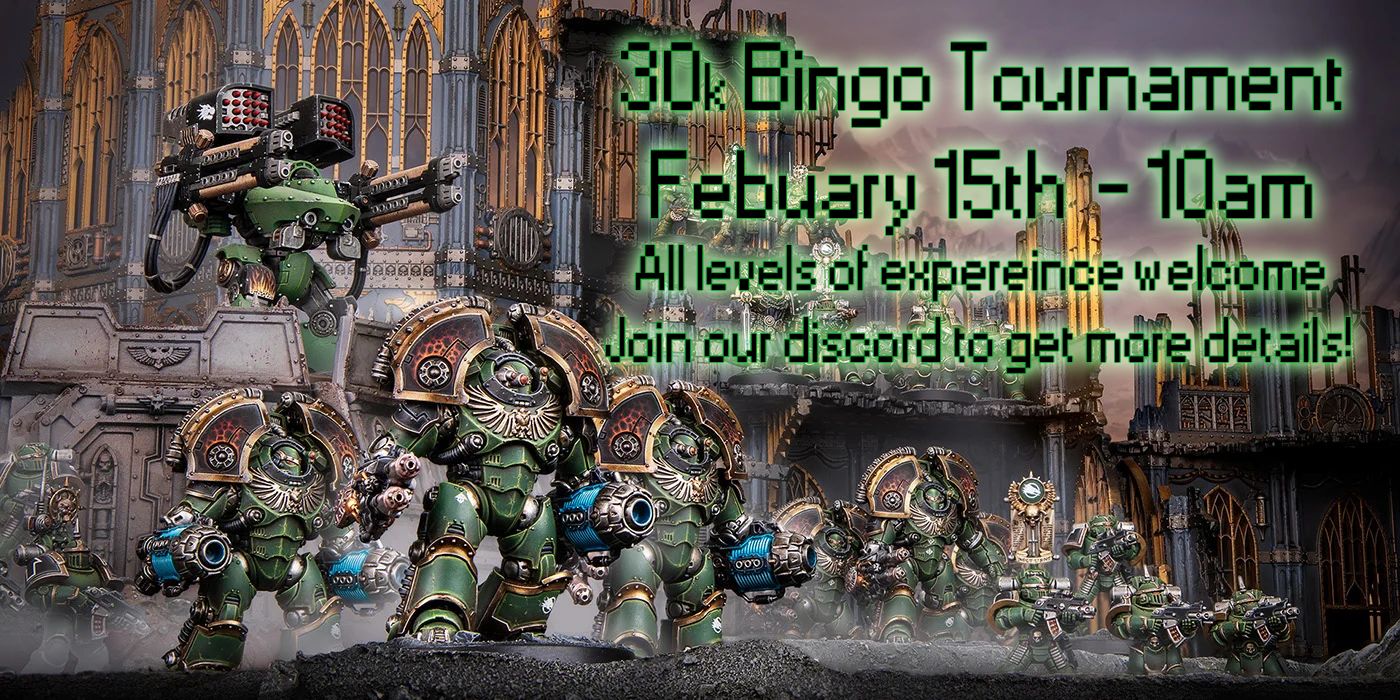 30k Bingo Tournament (Febuary 15th 2026, Sunday 10am)