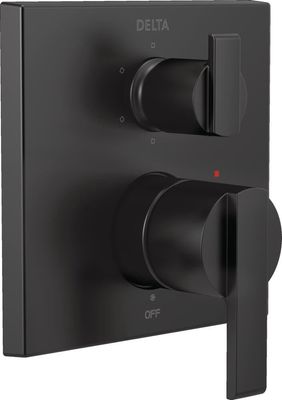 Delta Ara Rough Not Included 2-Handle Diverter Valve with 3-Setting Integrated Diverter in Matte Black (Valve not Included)