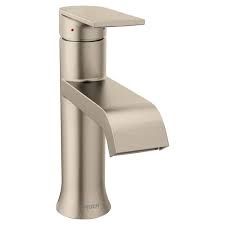 Moen Genta LX Single-Handle Single Hole Bathroom Faucet with Drain Assembly in Brushed Nickel
