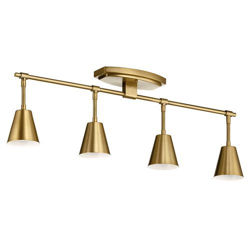 Sylvia 4 Light 120 Brushed Natural Brass Rail Light Ceiling Light