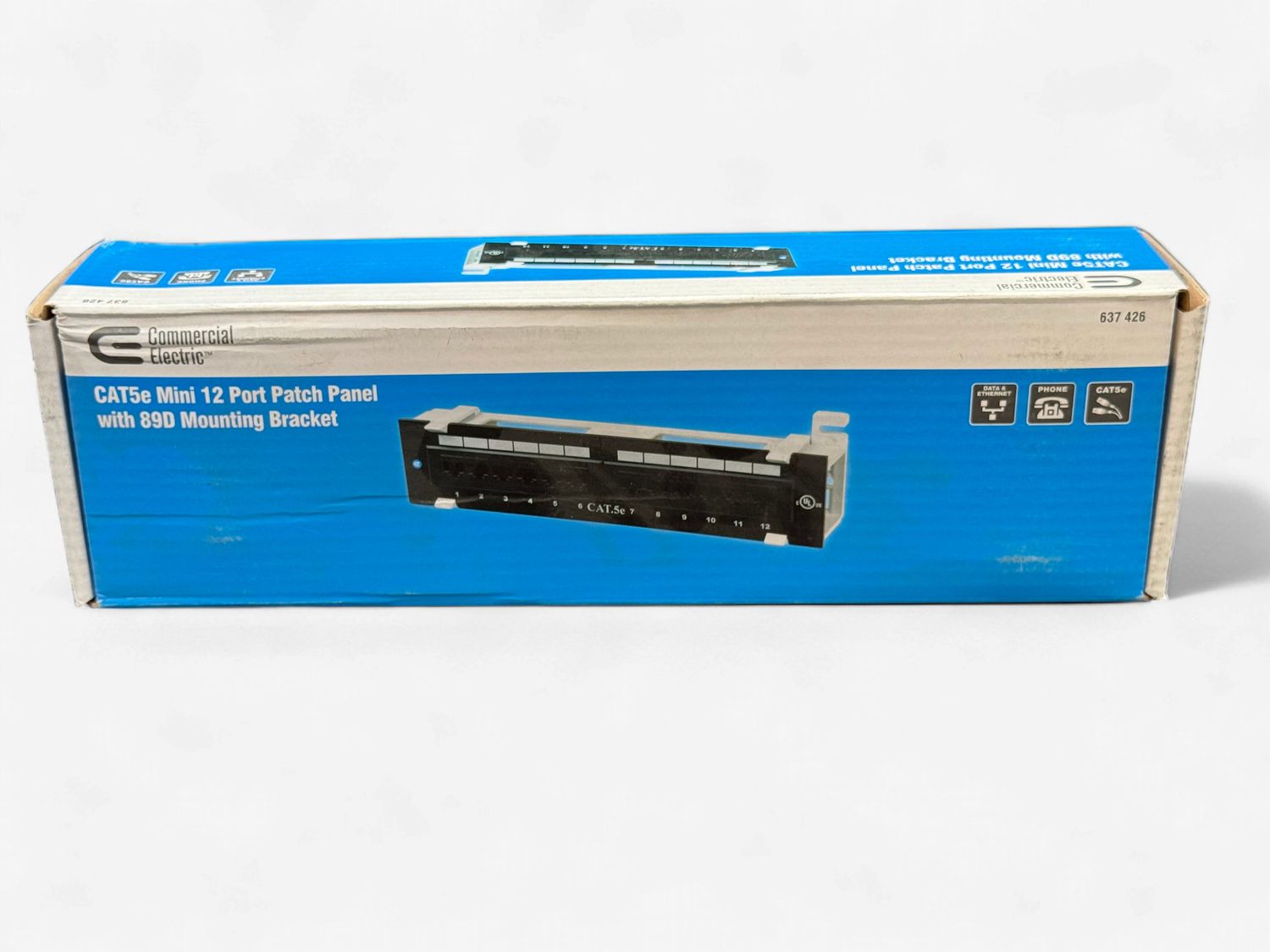 EBAY Commercial Electric 12-Port Category 5e Mini Patch Panel with 89D Mounting Bracket