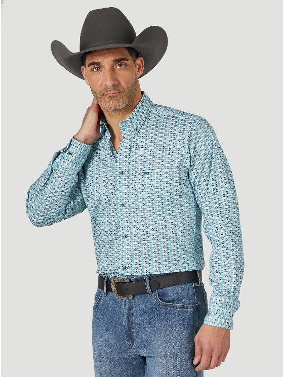 Wrangler - Men&#39;s 20X Competition Performance Long Sleeve Print Shirt - MPC172M