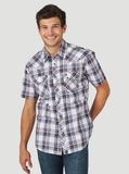 Wrangler - Men&#39;s retro Short Sleeve Snap Plaid Shirt - MV4034P