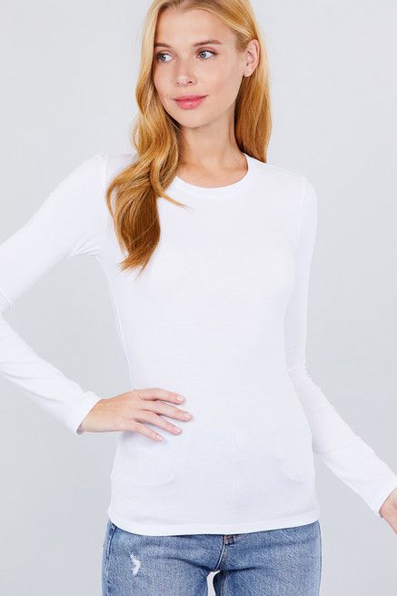 Active USA - Crew Neck Cotton Jersey Top - T11770