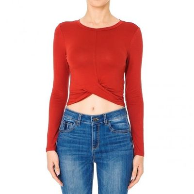Women&#39;s Ls Front Twist Top - 71646