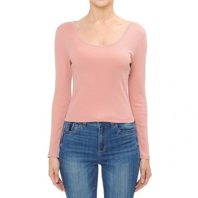 Women&#39;s Lace - Trimmed Long Sleeve - 72167