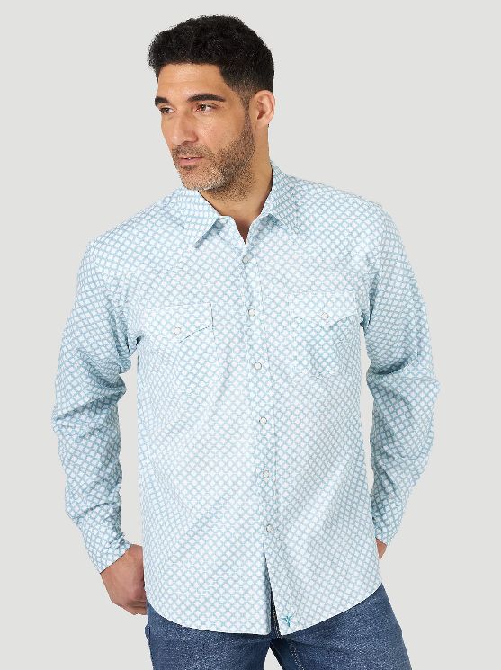 Wrangler - Men&#39;s 20X Competition Advanced Comfort Long Sleeve Plaid Shirt - MJC354B