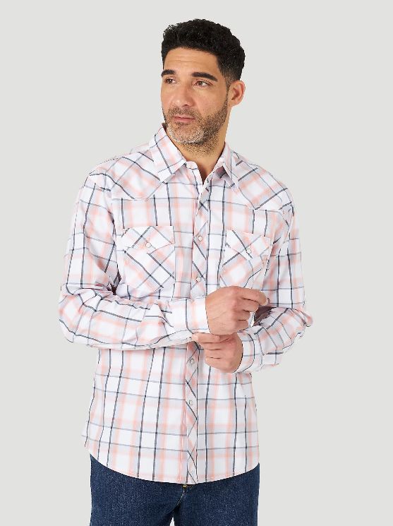 Wrangler - Men&#39;s 20X Competition Advanced Comfort Long Sleeve Plaid Shirt - MJC346M