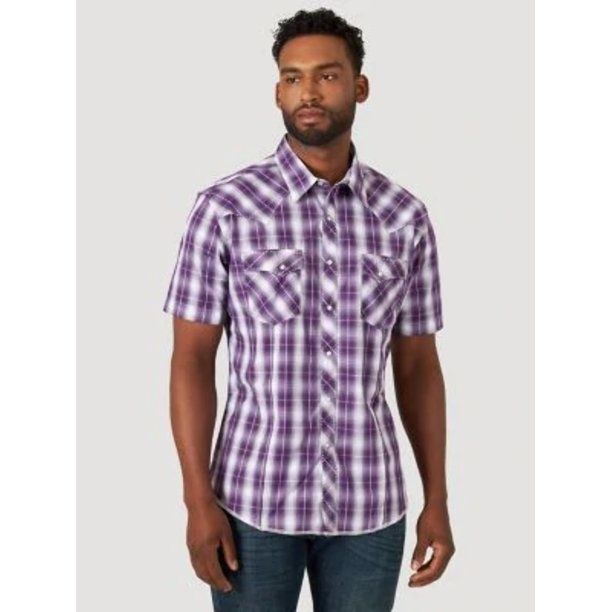 Wrangler - Men&#39;s Fashion Snap Short Sleeve Shirt - MVG347P