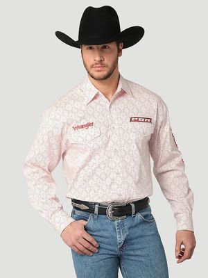 Wrangler - Men&#39;s Western PBR Logo Long Sleev Shirt - 112316683