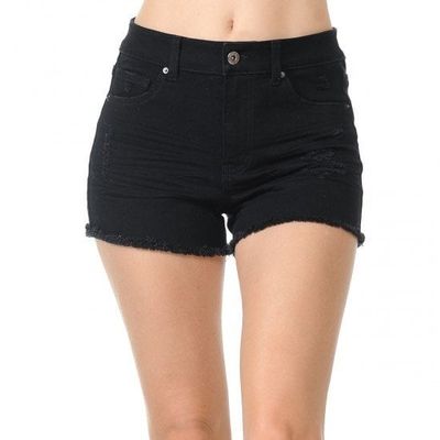 WAX JEAN WOMEN FLAYED DENIM SHORTS 90144