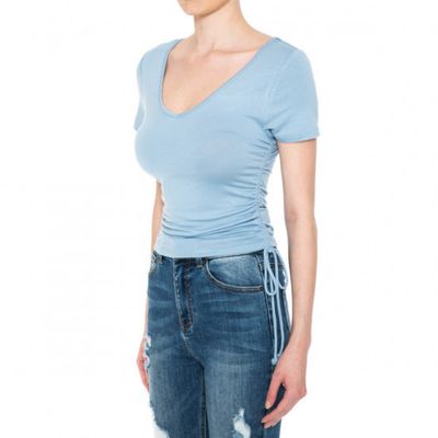 Ambiance - Women&#39;s Ruch Side Crop Top - 73434