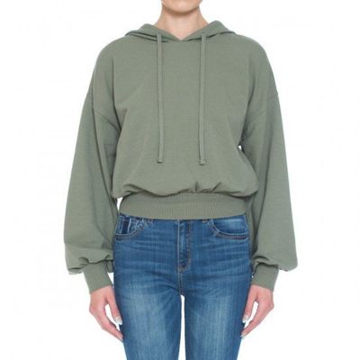 Women&#39;s Fleece Crop Hoodie -72869