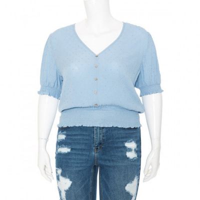 Ambiance - Women&#39;s Swiss Dot Crop Top - 72471XL