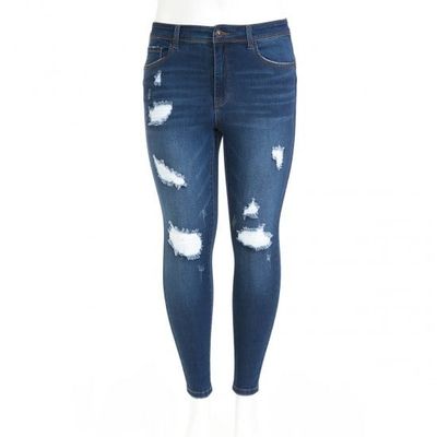 WOMEN HIGH WAIST ANKLE JEANS 90240XL