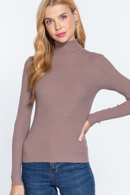 Active USA - Turtle Neck Viscose Rib Sweater - SW11710