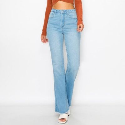 Wax Jean - Fray Hem Flare Jean - 90262