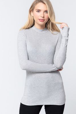  Active USA - Mock Neck Cotton Spandex  Jersey Top - T12006 