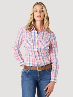 Women&#39;s Essential Long Sleeve Plaid Shirt - 112335506