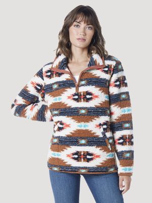 Wrangler Retro Women&#39;s Aztec Sherpa Pullover - 112335659