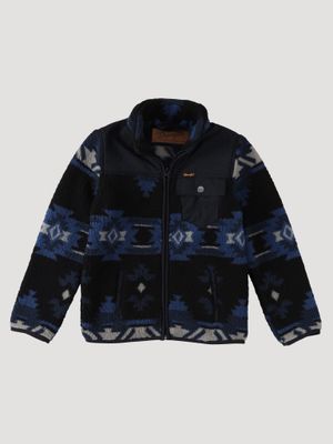 Boys Wrangler® Mixed Full Zip Pullover - Sherpa Lined - 112337130