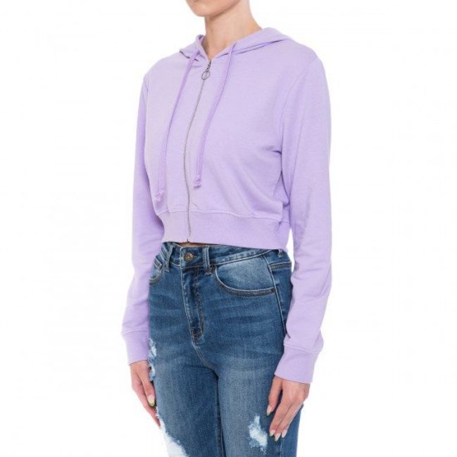 AMBIANCE - Women&#39;s  ZIP Hoodie - STYLE 72505, Color: LILAC, Size: S