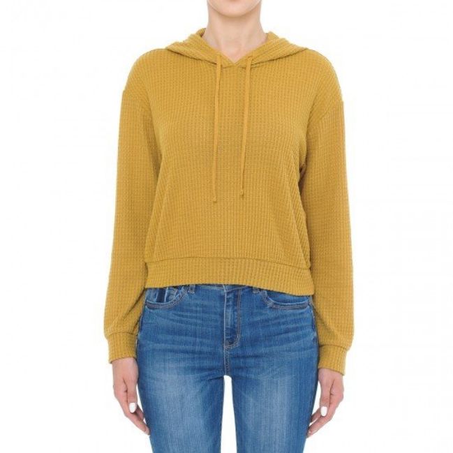  Women Plus Size Long Sleeve Knit Sweater - 71237, Color: MUSTARD, Size: S