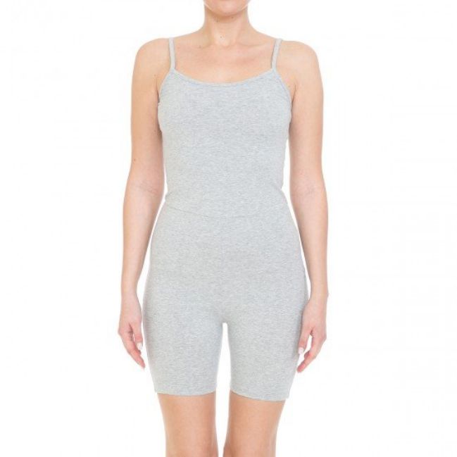 Ambiance Women Cami Biker Jump Suit - 72384, Color: L.GREY, Size: S