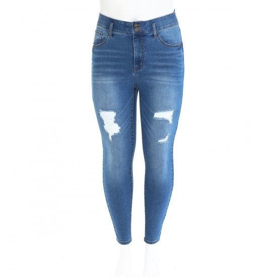 Women&#39;s High Waisted &amp; Tummy Slimming Jeans - 90219Xl, Color: MEDIUM, Size: 14