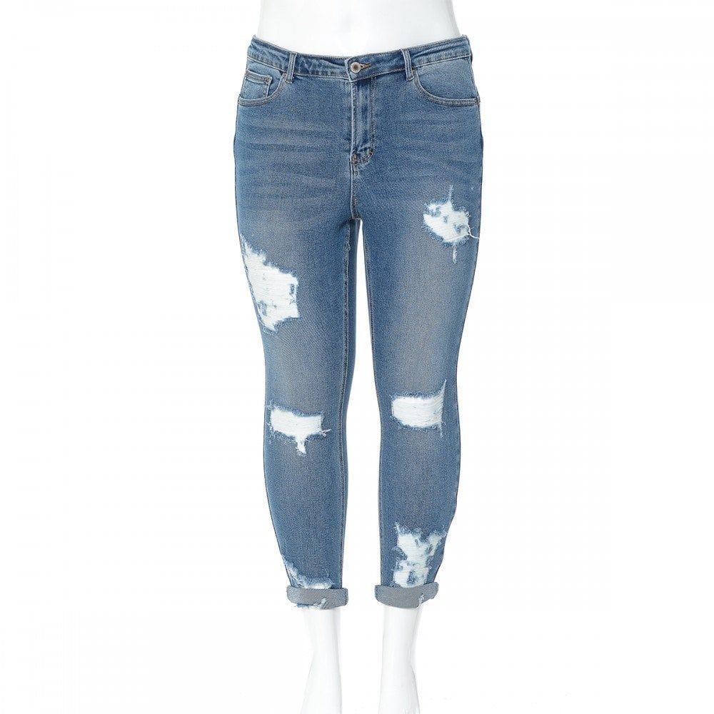 Womans High Rise Push Up Jeans - 90205XL, Color: MEDIUM, Size: 14