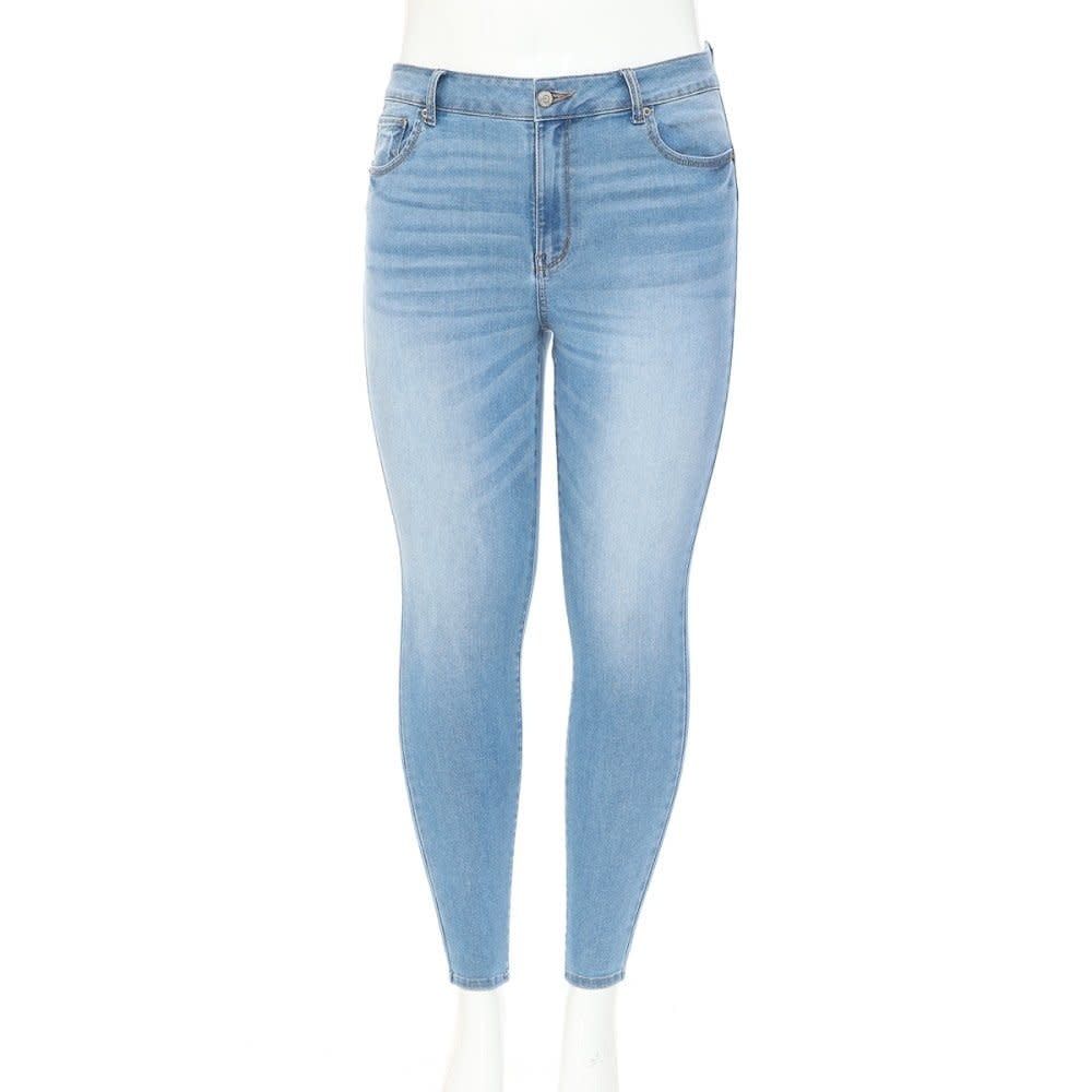 Women&#39;s High rise Denim Jeans Plus Size  - 90501Xl, Color: LIGHT, Size: 14