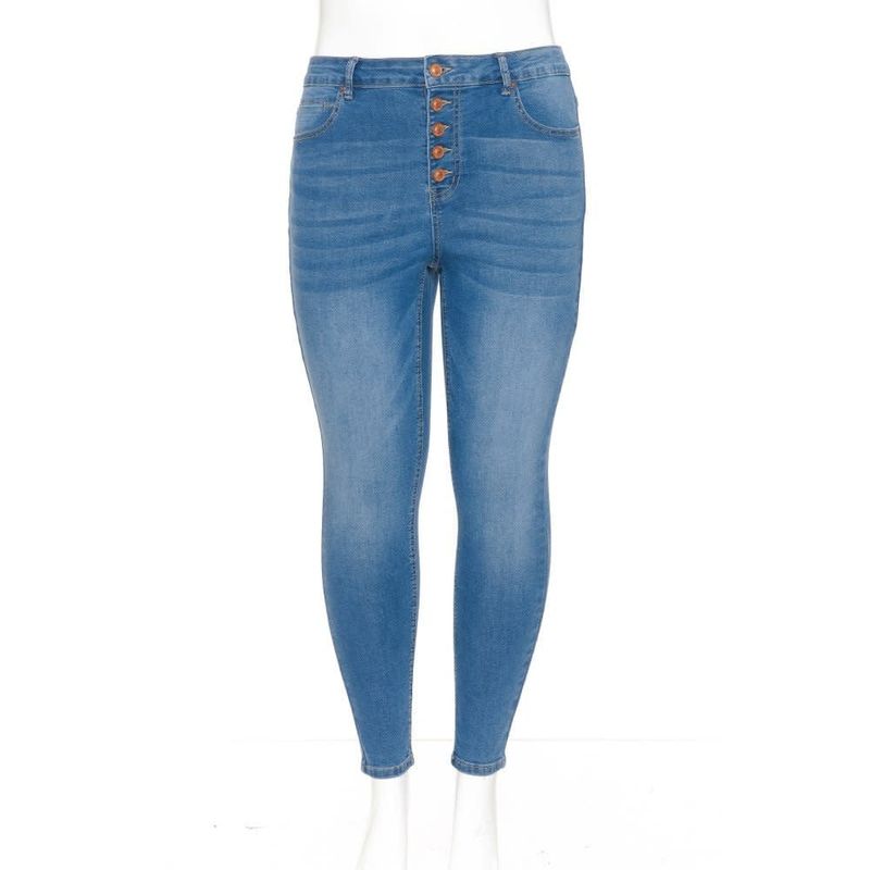Wax Jean - Women&#39;s Plus Super Stretchy High Rise Skinny Denim Jean - 90305XL, Color: MEDIUM, Size: 14