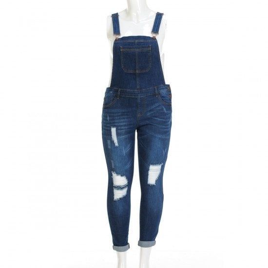  WAX JEANS Women Overall Pants 90092XL, Color: DARK, Size: 1X