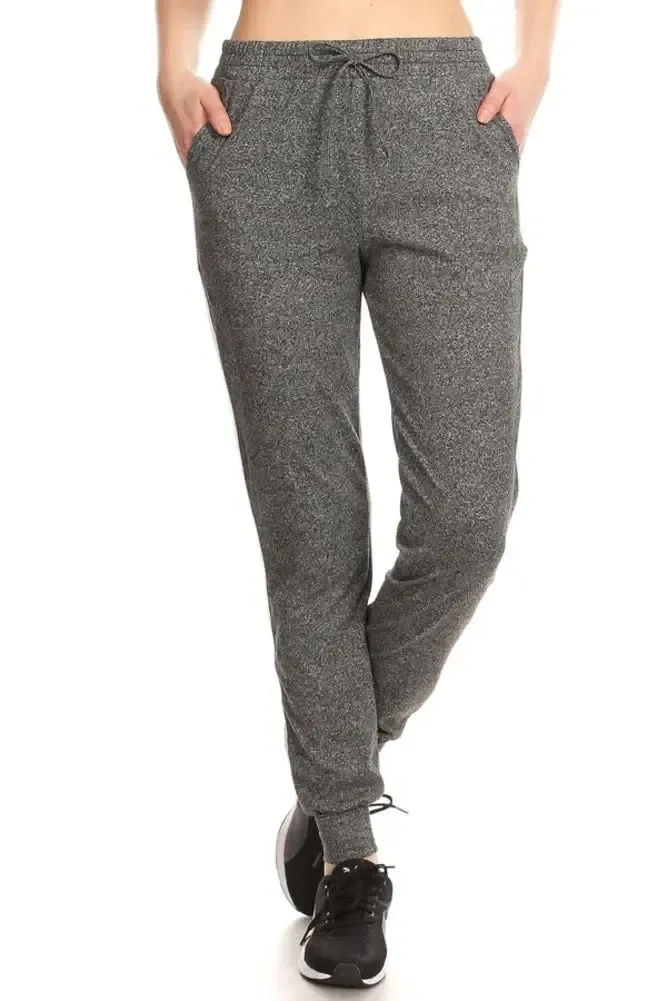 Shosho Stretch Knit Joggers With Side Stripes 7TRK07, Color: D. GREY, Size: S