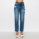 Wax Jeans Women SLIM STRAIGHT 90247, Color: MEDIUM, Size: 1