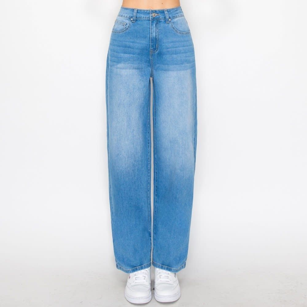 Wax Jean - Women&#39;s Basic Wide Leg Jean - 90340, Color: LIGHT, Size: 1