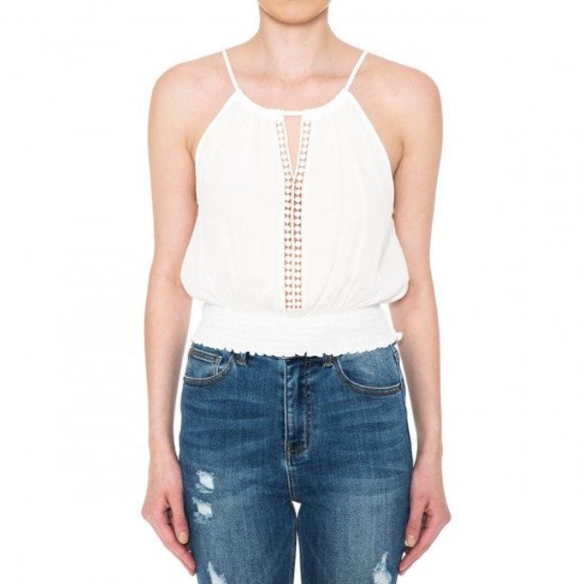 Women Ambiance Halter Crop Tops -73532, Color: WHITE, Size: S