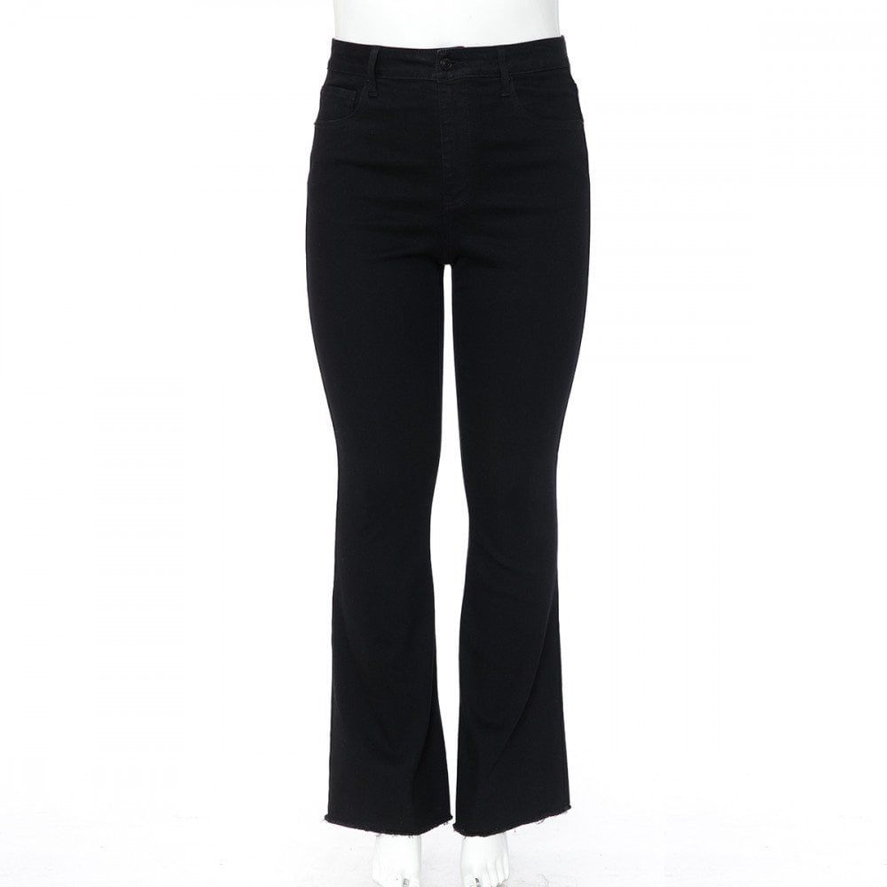 WAX PLUS FLARE JEANS STYLE 90262XL, Color: BLACK, Size: 14