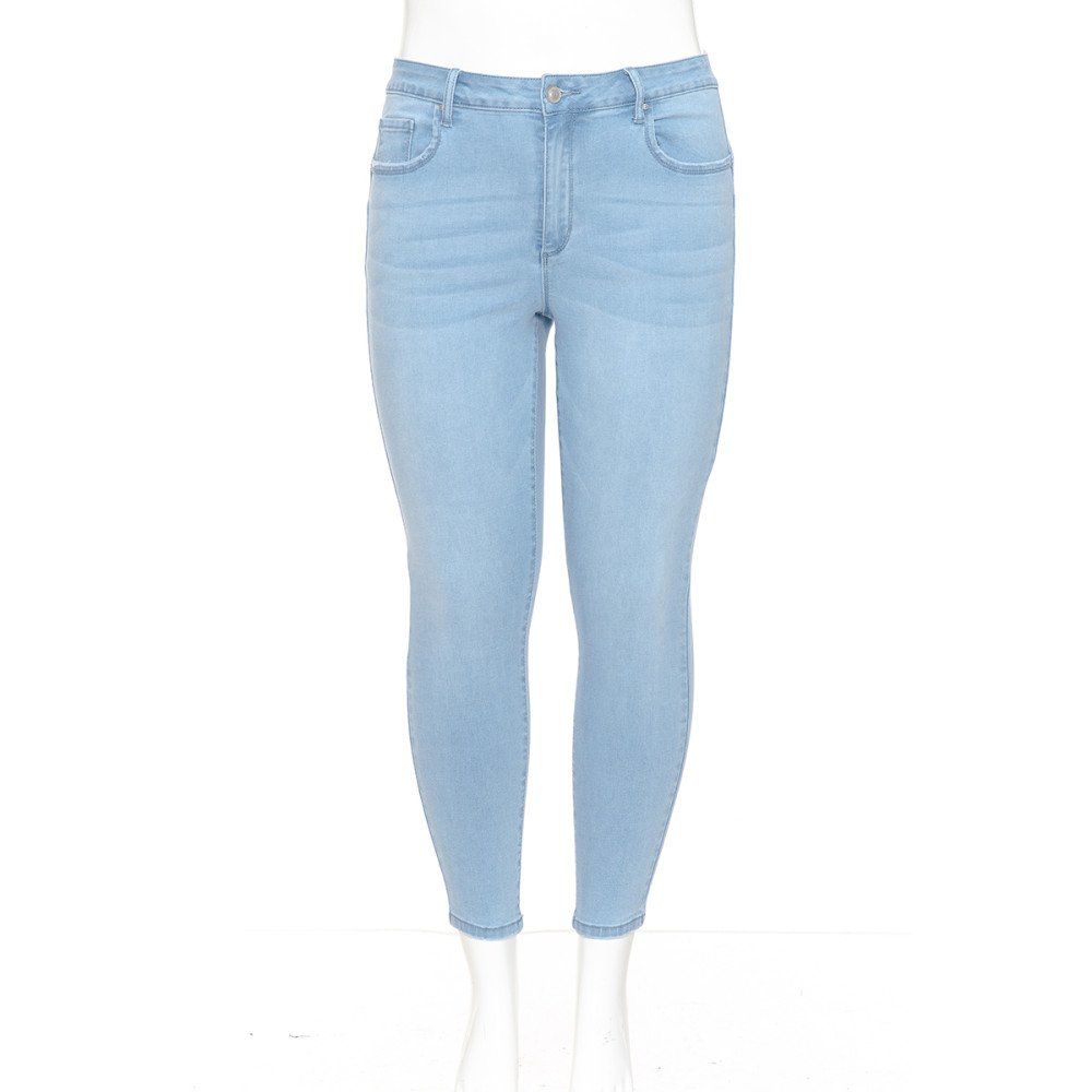 Wax Jean - Women&#39;s Plus Basic Skinny Clean Denim Pants - 90304XL, Color: LIGHT, Size: 14